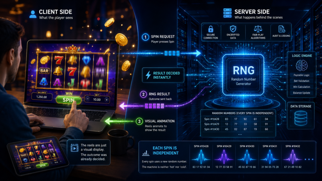 Server Side Versus Client Side and Where a Spin Is Actually Decided